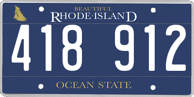 RI license plate 418912
