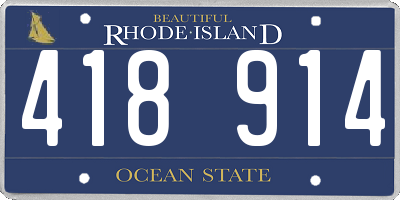 RI license plate 418914