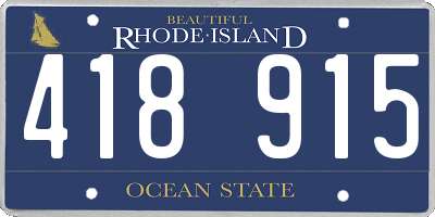 RI license plate 418915