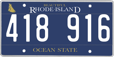 RI license plate 418916