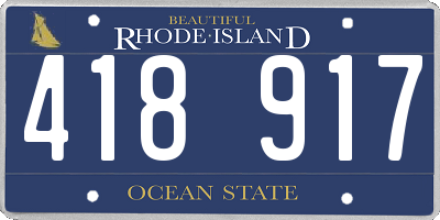 RI license plate 418917