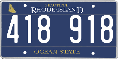 RI license plate 418918