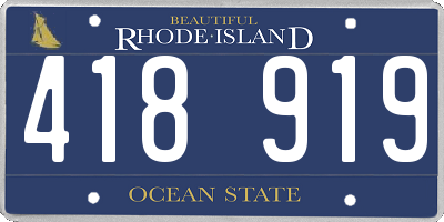 RI license plate 418919