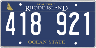 RI license plate 418921