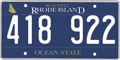 RI license plate 418922