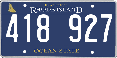 RI license plate 418927