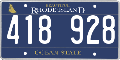RI license plate 418928