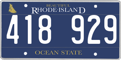 RI license plate 418929