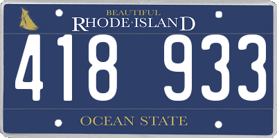 RI license plate 418933