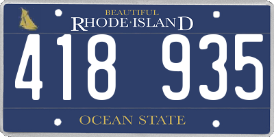 RI license plate 418935