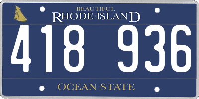 RI license plate 418936