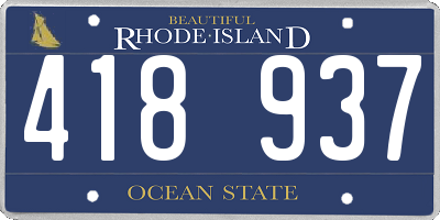 RI license plate 418937