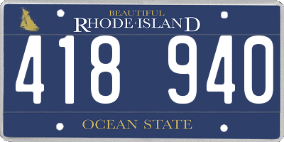 RI license plate 418940