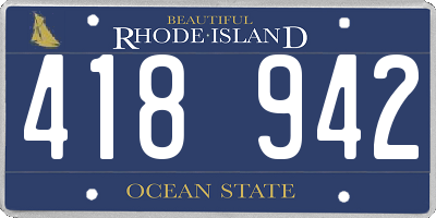 RI license plate 418942