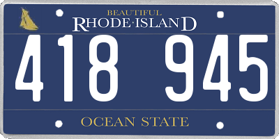RI license plate 418945