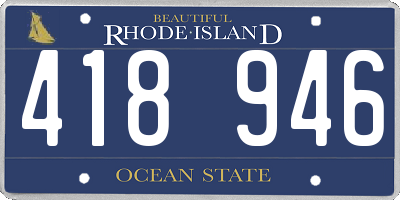 RI license plate 418946