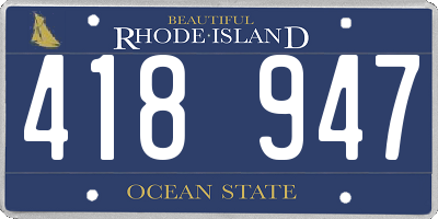 RI license plate 418947