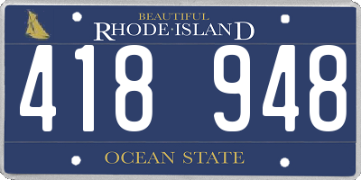 RI license plate 418948