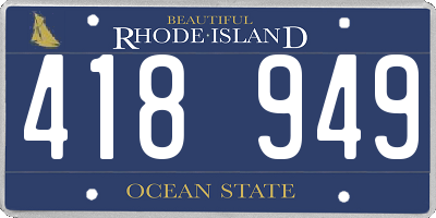 RI license plate 418949