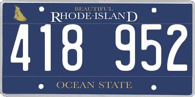 RI license plate 418952