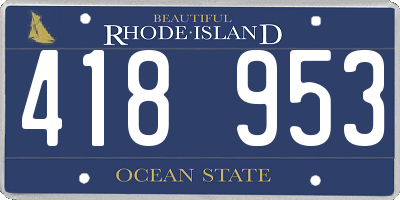 RI license plate 418953