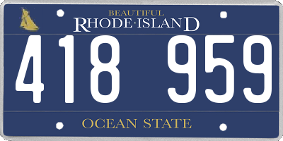 RI license plate 418959