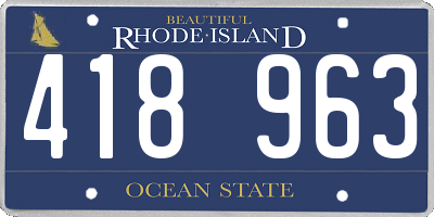 RI license plate 418963