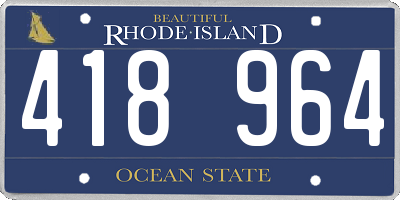 RI license plate 418964