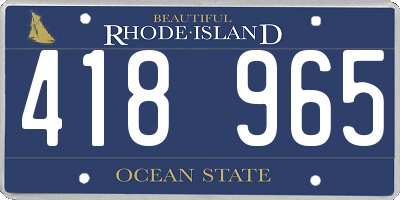 RI license plate 418965