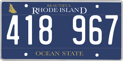 RI license plate 418967