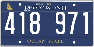 RI license plate 418971