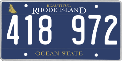 RI license plate 418972