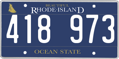 RI license plate 418973