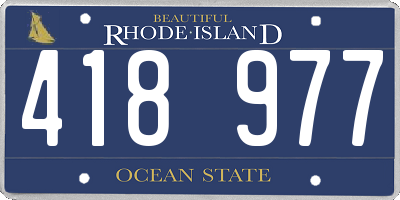 RI license plate 418977