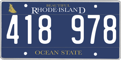 RI license plate 418978