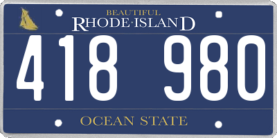 RI license plate 418980