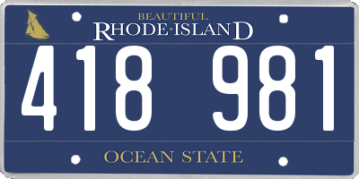 RI license plate 418981