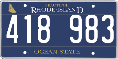 RI license plate 418983