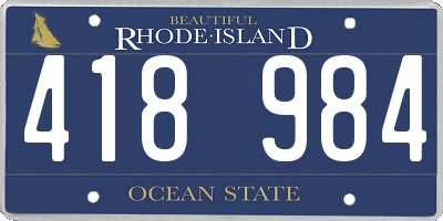 RI license plate 418984