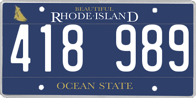RI license plate 418989