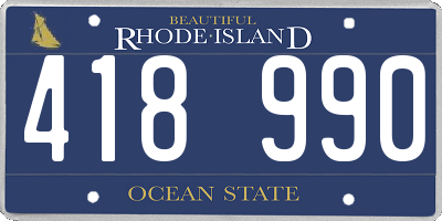 RI license plate 418990