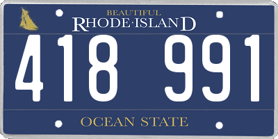 RI license plate 418991