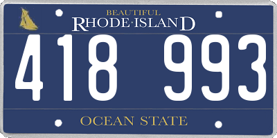 RI license plate 418993