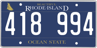 RI license plate 418994