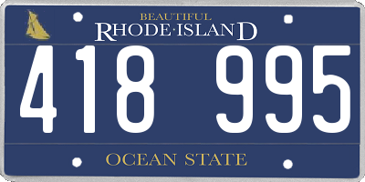 RI license plate 418995