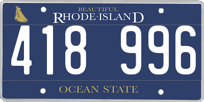 RI license plate 418996