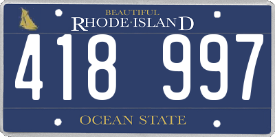 RI license plate 418997