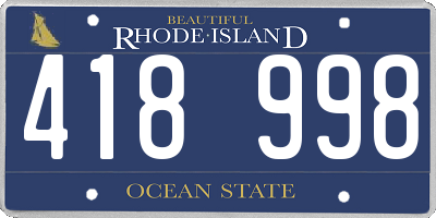 RI license plate 418998