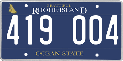 RI license plate 419004