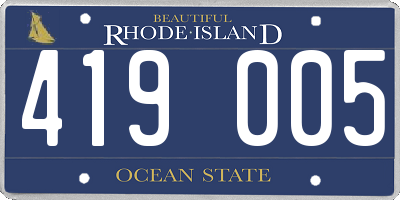 RI license plate 419005